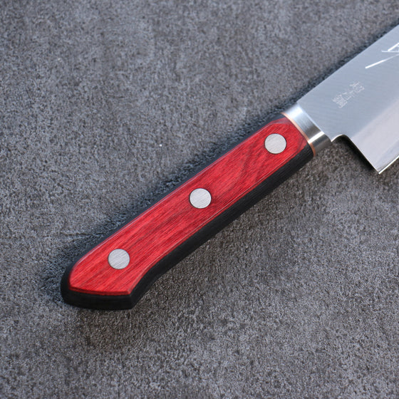 Seisuke Blue Super Migaki Finished Gyuto 180mm Red and Black Pakka wood Handle - Seisuke Knife