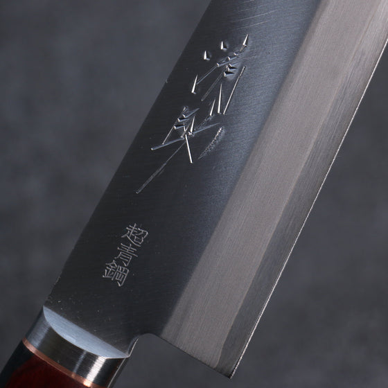 Seisuke Blue Super Migaki Finished Gyuto 180mm Red and Black Pakka wood Handle - Seisuke Knife