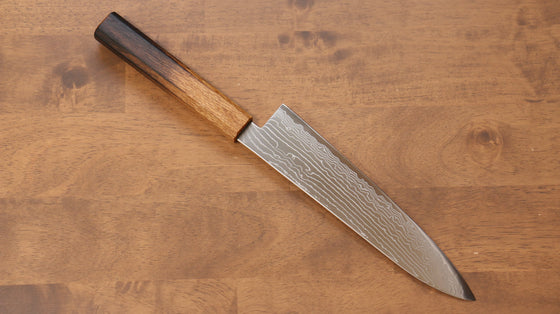 Kajin Cobalt Special Steel Damascus Gyuto 210mm Burnt Oak (Mehakkaku) Handle - Seisuke Knife