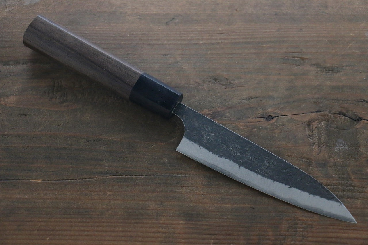 Yu Kurosaki Blue Super Clad Hammered Kurouchi Petty Japanese Chef Knife 120mm - Seisuke Knife