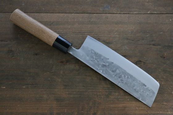 Seisuke Blue Steel No.2 Nashiji Nakiri 165mm Chestnut Handle - Seisuke Knife