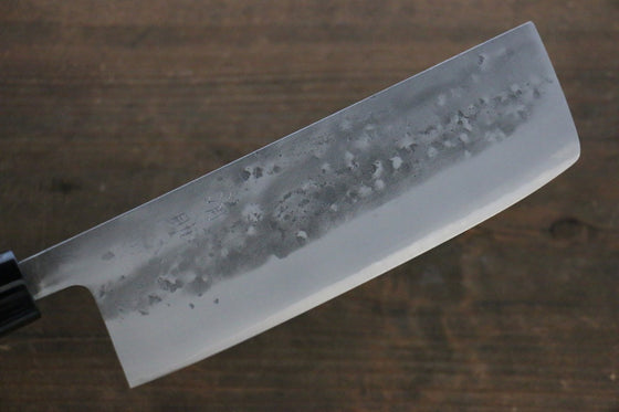 Seisuke Blue Steel No.2 Nashiji Nakiri 165mm Chestnut Handle - Seisuke Knife