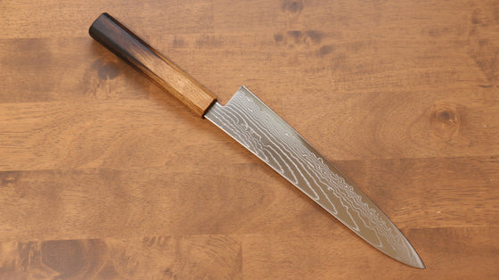 Kajin Cobalt Special Steel Damascus Gyuto 240mm Mehakkaku Burnt Oak Handle - Seisuke Knife