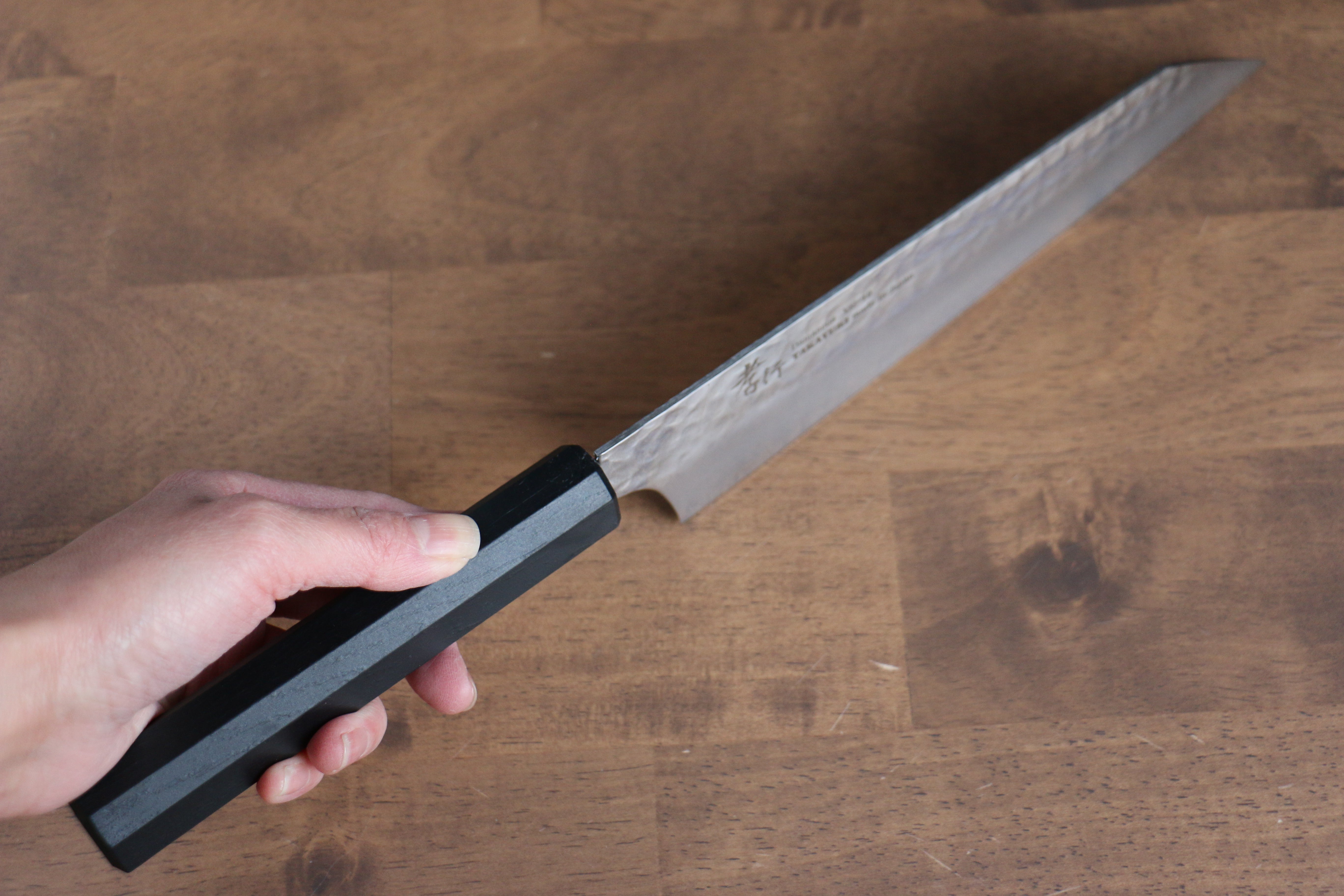 Sakai Takayuki Nanairo VG10 33 Layer Kengata Gyuto 190mm Black Lacquered ABS Resin Handle - Seisuke Knife