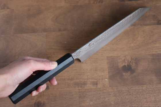 Sakai Takayuki Nanairo VG10 33 Layer Kengata Gyuto 190mm ABS resin(Black Lacquered) Handle - Seisuke Knife