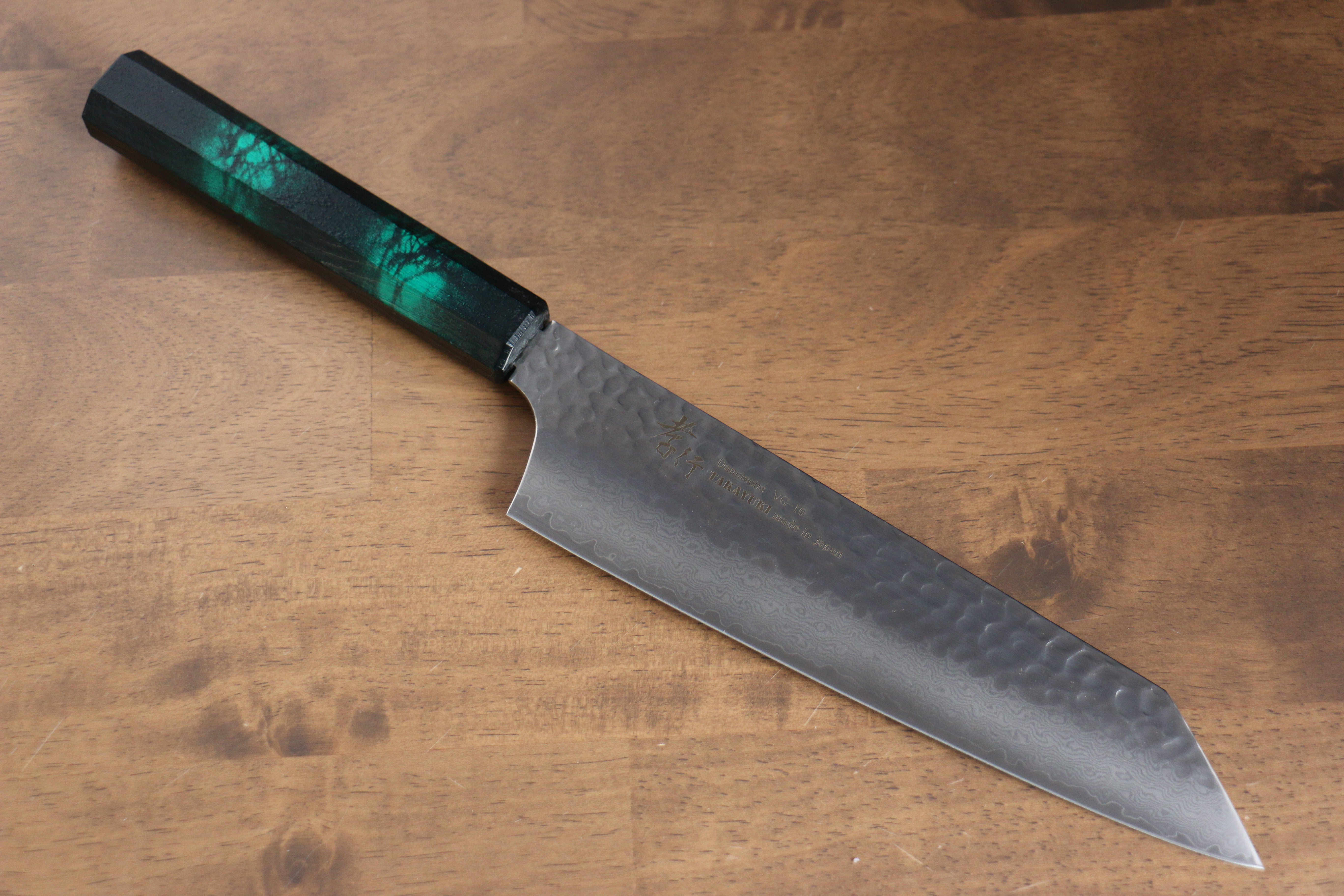 Sakai Takayuki Nanairo VG10 33 Layer Kengata Gyuto 190mm Green Tortoiseshell ABS Resin Handle - Seisuke Knife