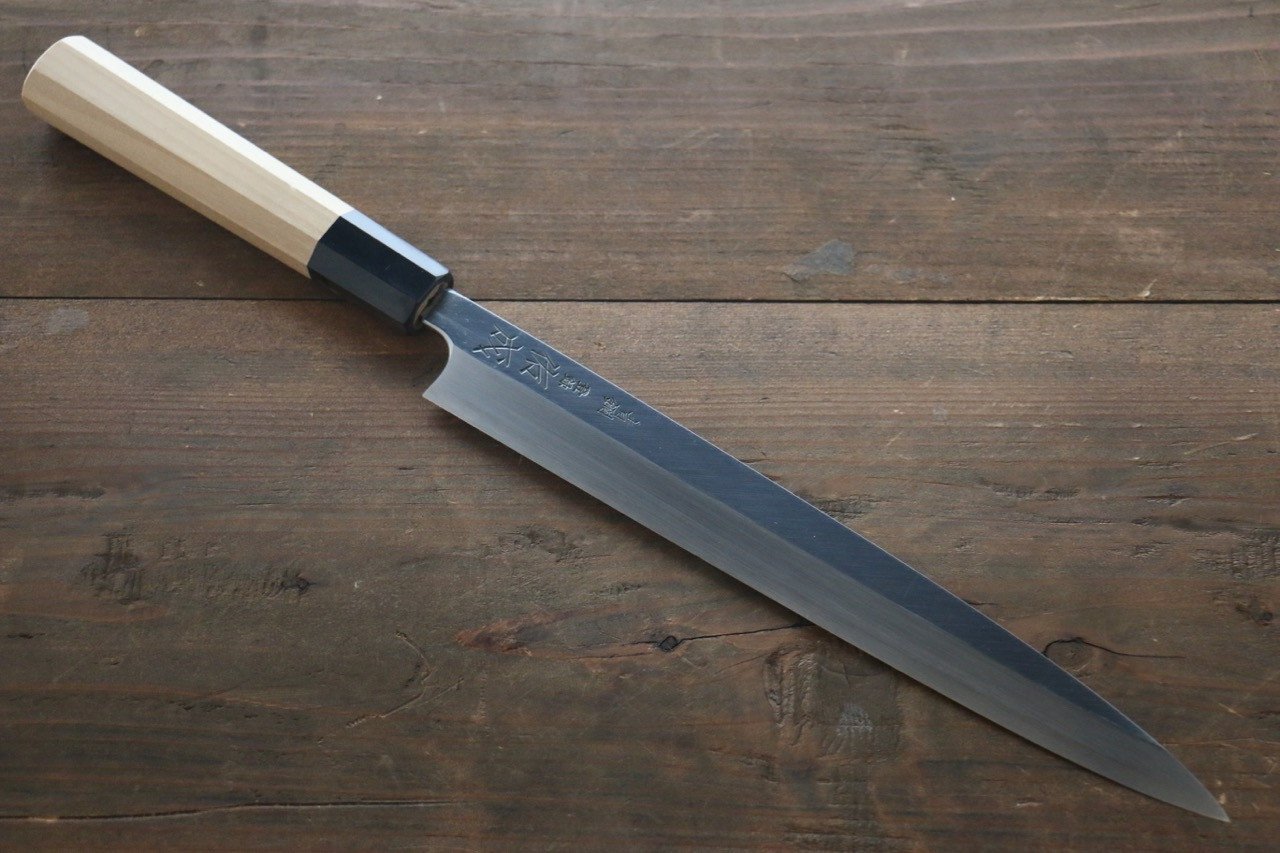 Sukenari Blue Steel No.2 Hongasumi Yanagiba Magnolia Handle - Seisuke Knife