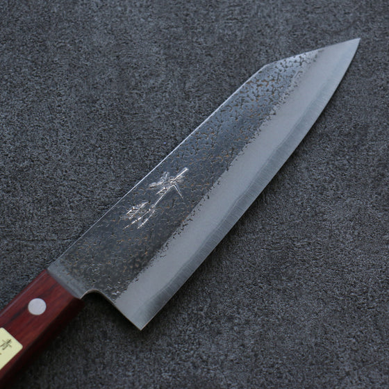 Seisuke Blue Super Hammered Bunka 165mm Red Pakka wood Handle - Seisuke Knife