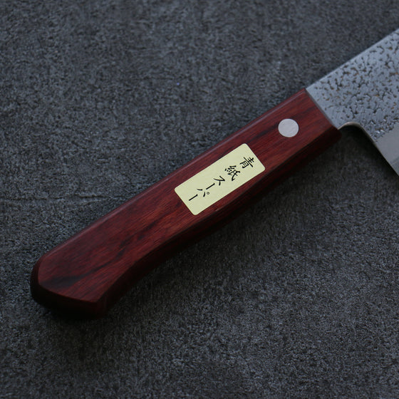 Seisuke Blue Super Hammered Bunka 165mm Red Pakka wood Handle - Seisuke Knife