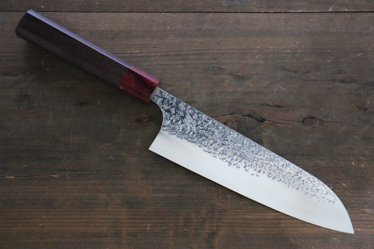 Yu Kurosaki Shizuku SG2 Hammered Santoku 165mm - Seisuke Knife