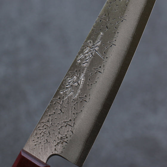 Seisuke Blue Super Hammered Petty-Utility 150mm Red Pakka wood Handle - Seisuke Knife