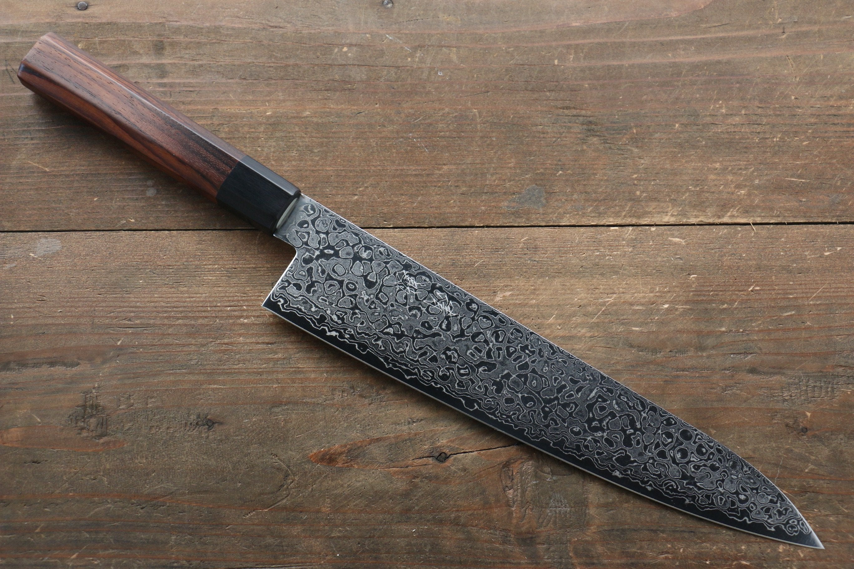 Seisuke AUS10 Damascus Gyuto 240mm Shitan Handle - Seisuke Knife