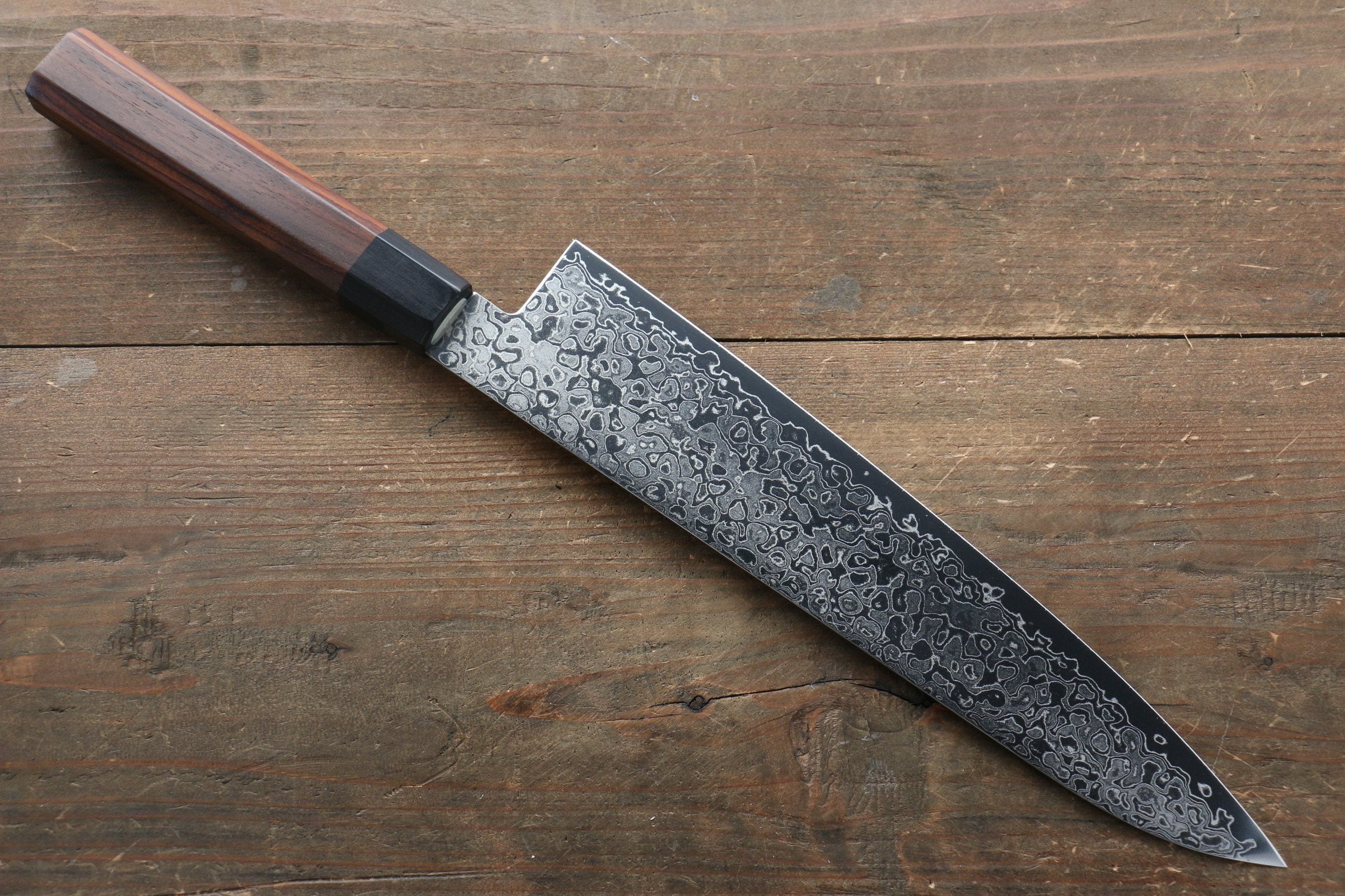 Seisuke AUS10 Damascus Gyuto 240mm Shitan Handle - Seisuke Knife