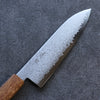 Seisuke VG10 Damascus Santoku 180mm Burnt Oak Handle - Seisuke Knife