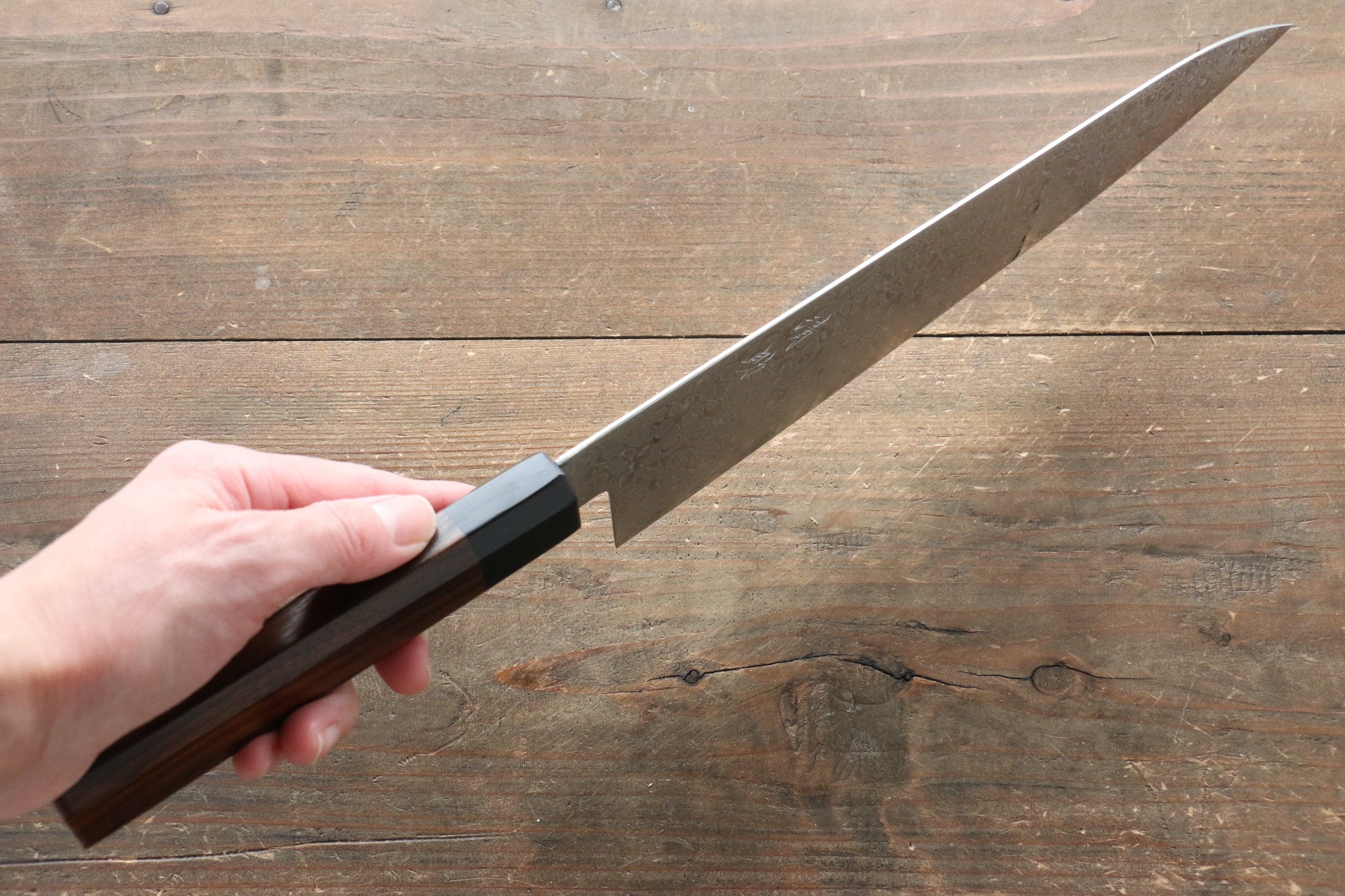 Seisuke AUS10 Damascus Gyuto 240mm Shitan Handle - Seisuke Knife