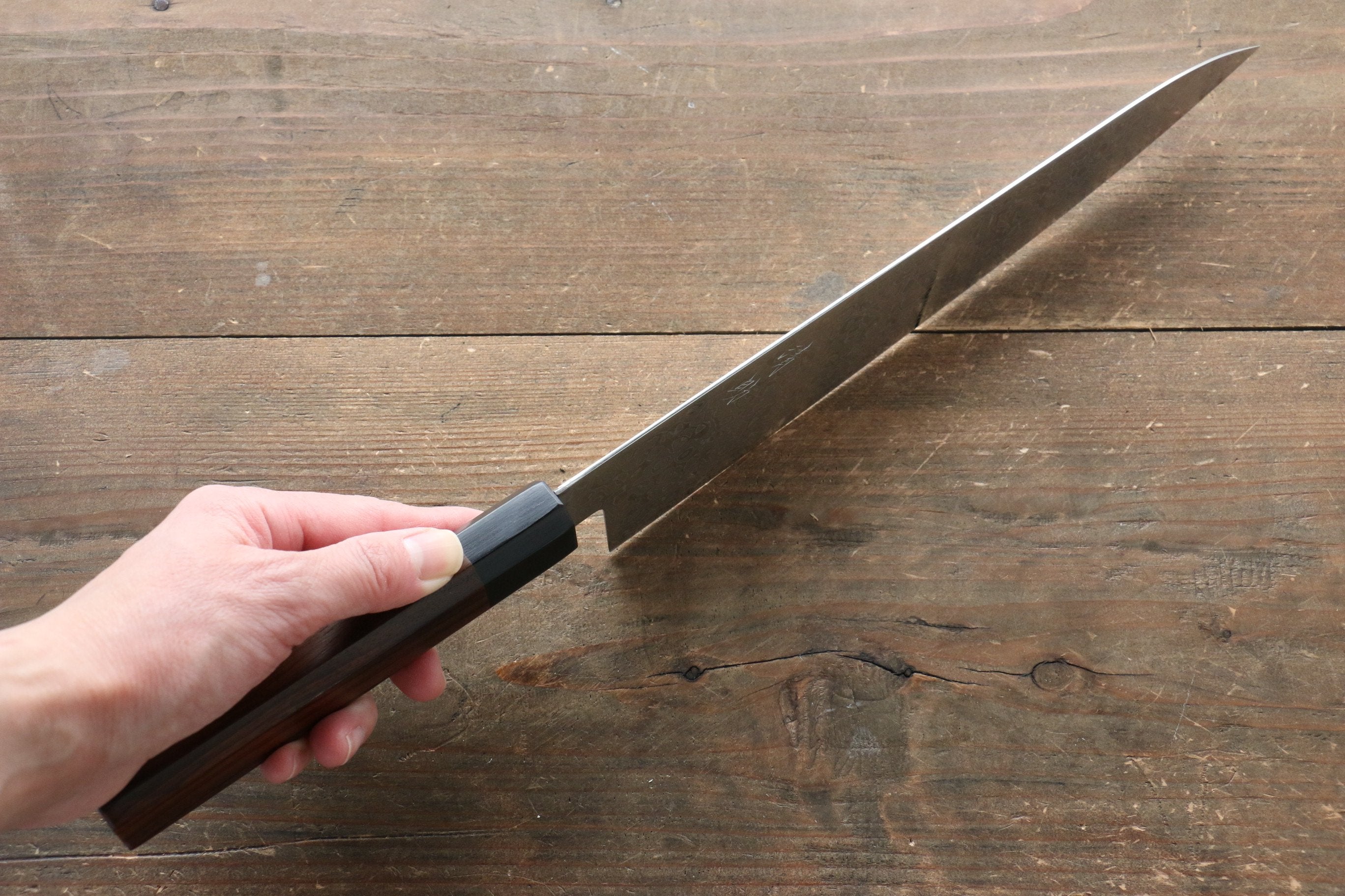 Seisuke AUS10 Damascus Gyuto 240mm Shitan Handle - Seisuke Knife