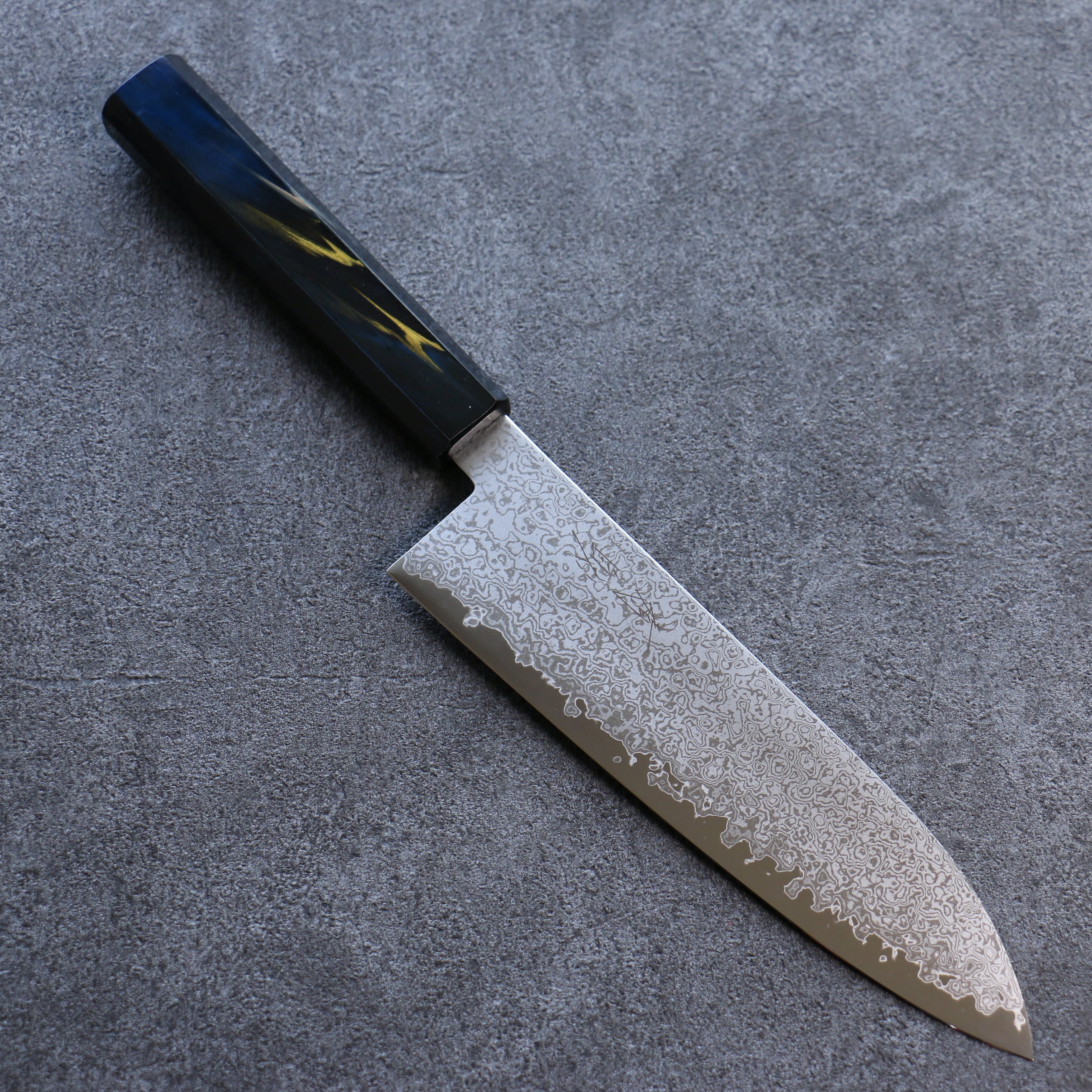 Seisuke VG10 Damascus Santoku 180mm Wood(Lacquered) Handle - Seisuke Knife