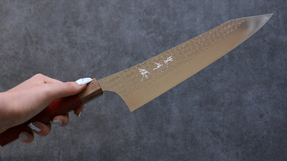 Yu Kurosaki Senko Ei SG2 Hammered Gyuto 240mm Padoauk Handle - Seisuke Knife