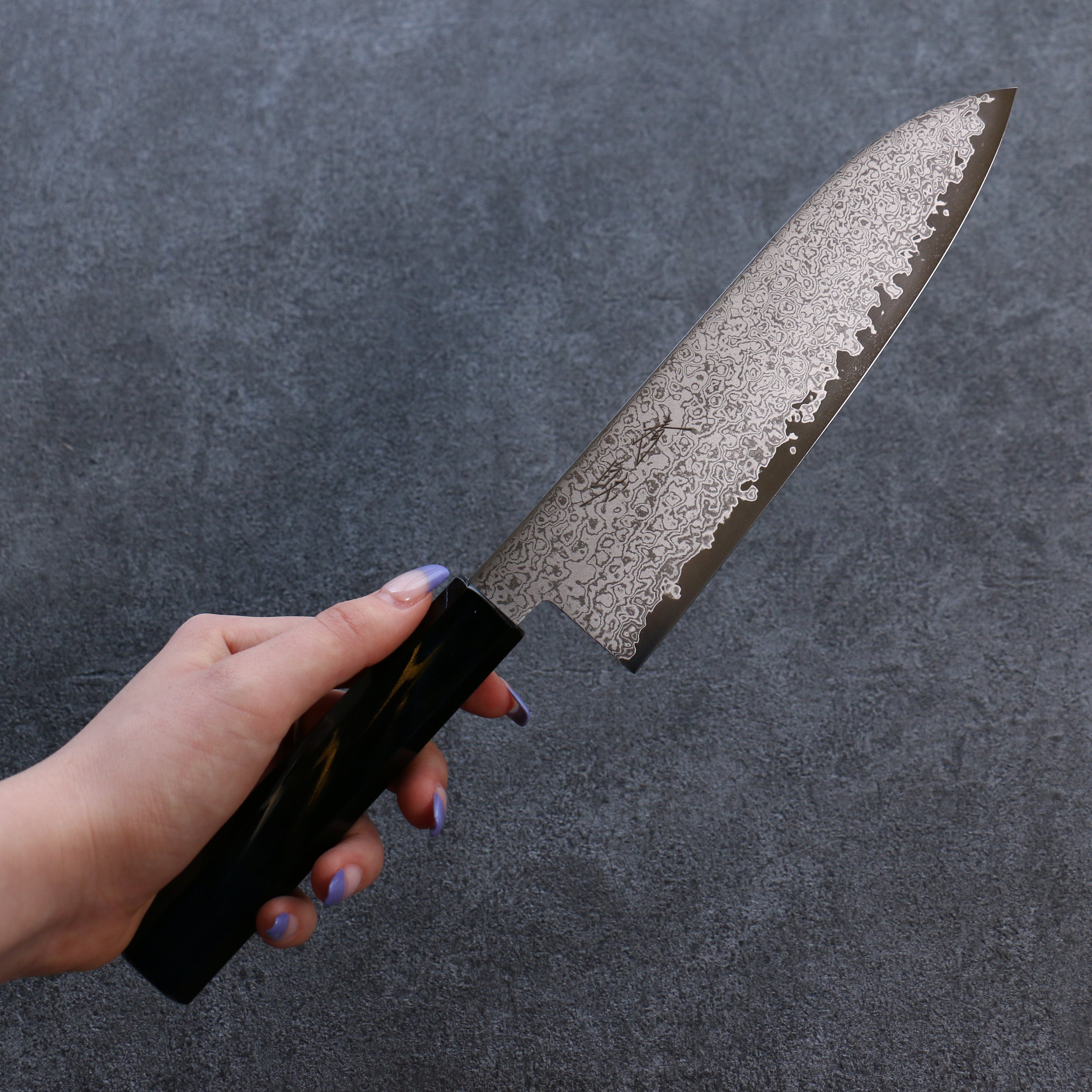 Seisuke VG10 Damascus Santoku 180mm Wood(Lacquered) Handle - Seisuke Knife