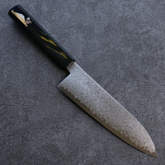 Seisuke VG10 Damascus Santoku 180mm Fuji Lacquered Handle - Seisuke Knife