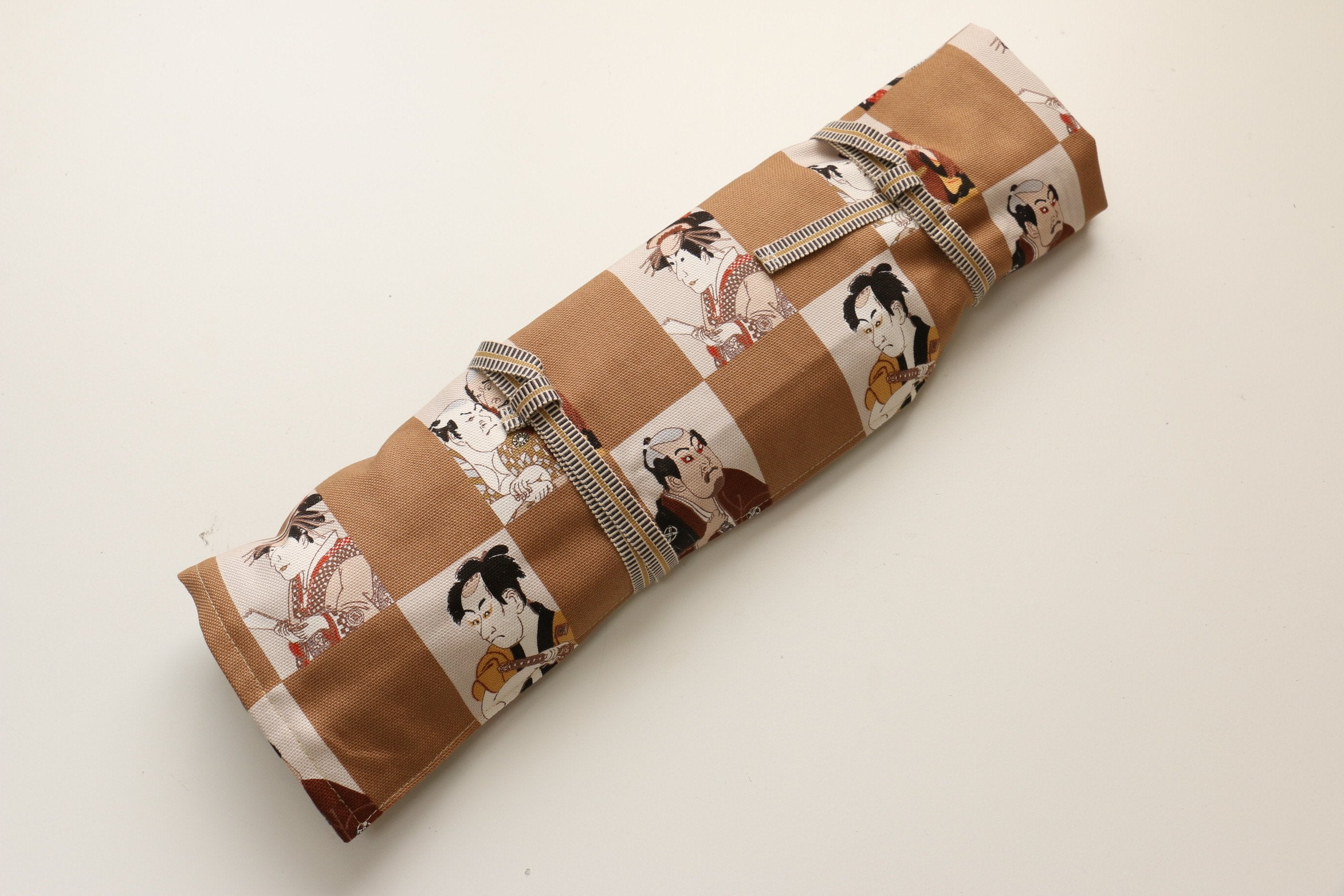 Japanese Style Knife Roll Chakabuki-Ura-Akafuji 4 Pockets - Seisuke Knife