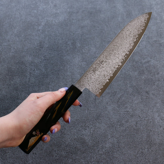 Seisuke VG10 Damascus Santoku 180mm Fuji Lacquered Handle - Seisuke Knife