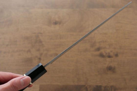 Takeshi Saji Blue Steel No.2 Colored Damascus Nakiri 165mm Ebony with Ring Handle - Seisuke Knife