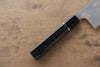 Takeshi Saji Blue Steel No.2 Colored Damascus Nakiri 165mm Ebony with Ring Handle - Seisuke Knife - Slide 10