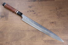  Yu Kurosaki Shizuku SG2 Hammered Yanagiba 300mm Chinese Quince with Double Water Buffalo Ring Handle - Seisuke Knife