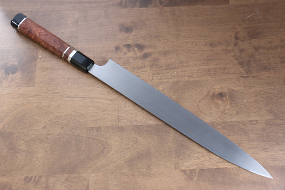 Yu Kurosaki Shizuku SG2 Hammered Yanagiba 300mm Chinese Quince with Double Water Buffalo Ring Handle - Seisuke Knife