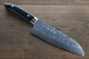 Takeshi Saji SRS13 Hammered Santoku Japanese Chef Knife 180mm with Black Micarta - Seisuke Knife