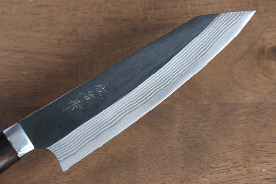 Takeshi Saji Blue Super Kurouchi Damascus Gyuto 180mm Ironwood(Nomura Style) Handle - Seisuke Knife