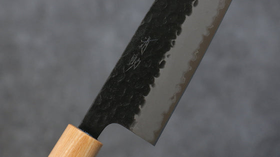 Seisuke Shitan Blue Super Hammered Kurouchi Gyuto 240mm Shitan Handle - Seisuke Knife