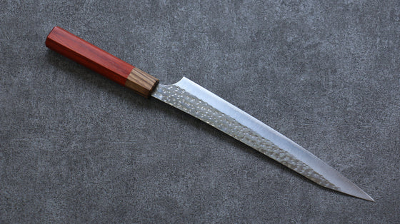 Yu Kurosaki Senko Ei SG2 Hammered Sujihiki 240mm Padoauk Handle - Seisuke Knife