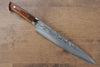 Takeshi Saji VG10 Black Damascus Sujihiki 240mm Ironwood Handle - Seisuke Knife - Slide 1