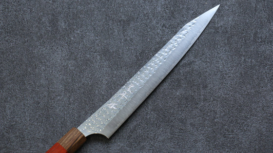 Yu Kurosaki Senko Ei SG2 Hammered Sujihiki 240mm Padoauk Handle - Seisuke Knife