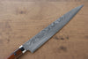 Takeshi Saji VG10 Black Damascus Sujihiki 240mm Ironwood Handle - Seisuke Knife - Slide 3