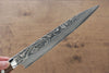 Takeshi Saji VG10 Black Damascus Sujihiki 240mm Ironwood Handle - Seisuke Knife - Slide 4