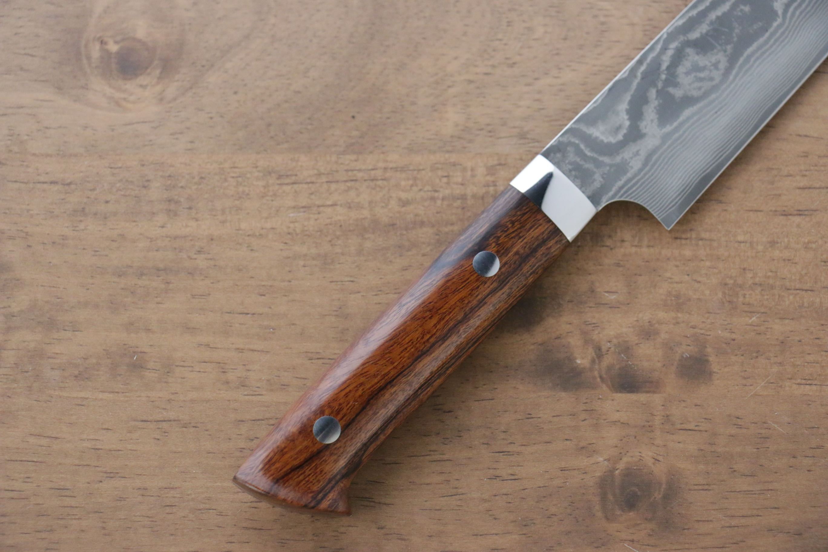 Takeshi Saji VG10 Black Damascus Sujihiki 240mm Ironwood Handle - Seisuke Knife