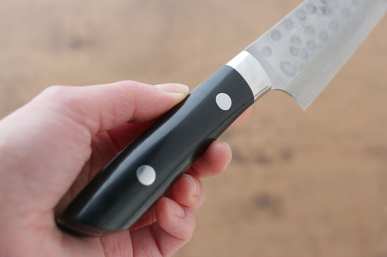 Takeshi Saji SRS13 Hammered Kiritsuke Petty-Utility 135mm Black Micarta Handle - Seisuke Knife
