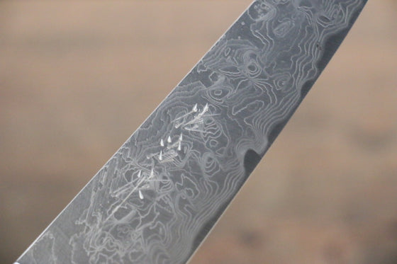 Takeshi Saji SG2 Diamond Finish Damascus Petty Japanese Chef Knife 135mm wtih Ironwood handle - Seisuke Knife