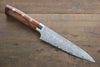 Takeshi Saji SG2 Diamond Finish Damascus Petty Japanese Chef Knife 135mm wtih Ironwood handle - Seisuke Knife