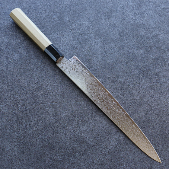 Misuzu AUS10 Damascus Migaki Finished Sujihiki 240mm Magnolia Handle - Seisuke Knife