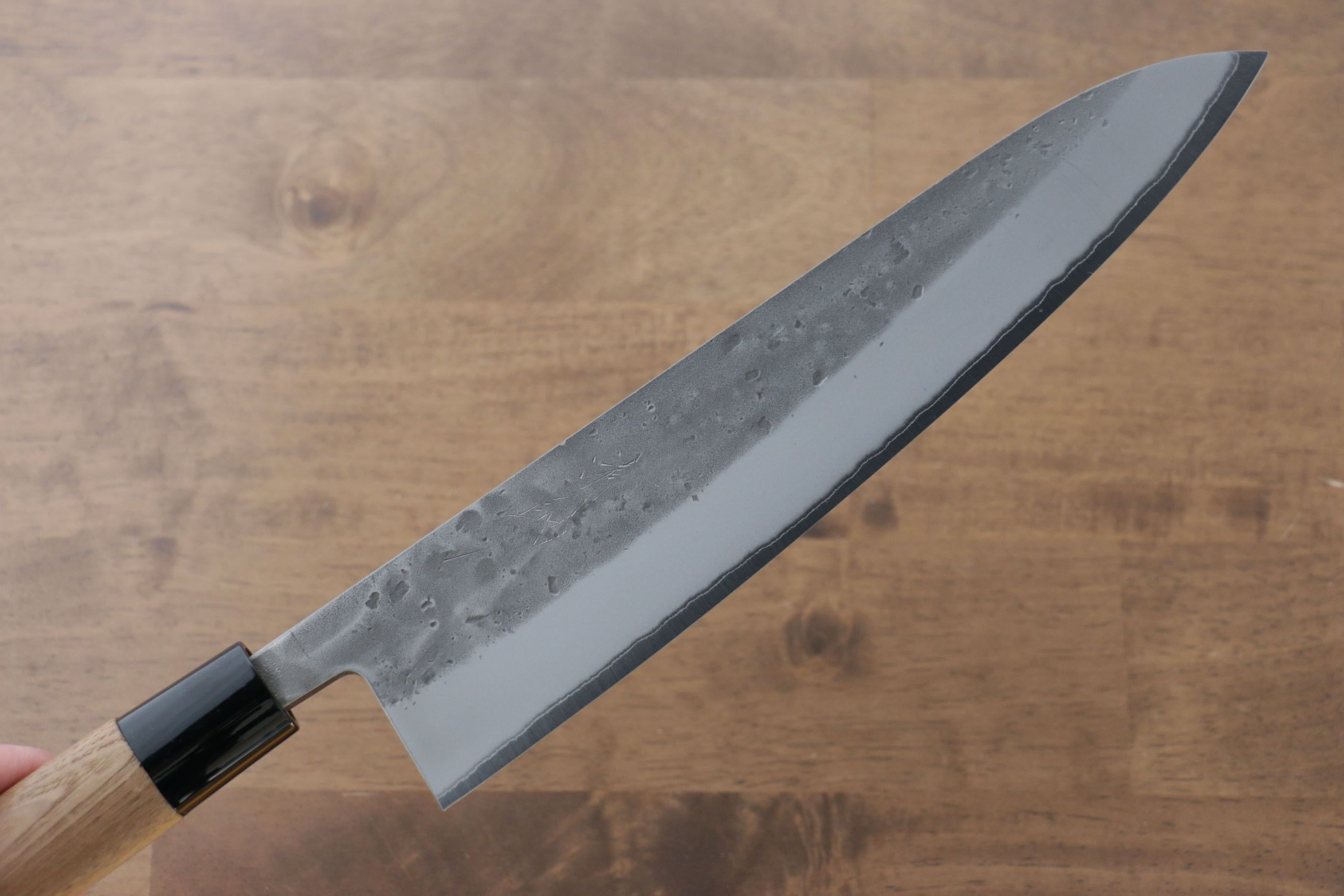 Seisuke Blue Steel No.2 Nashiji Gyuto 240mm Chestnut Handle - Seisuke Knife