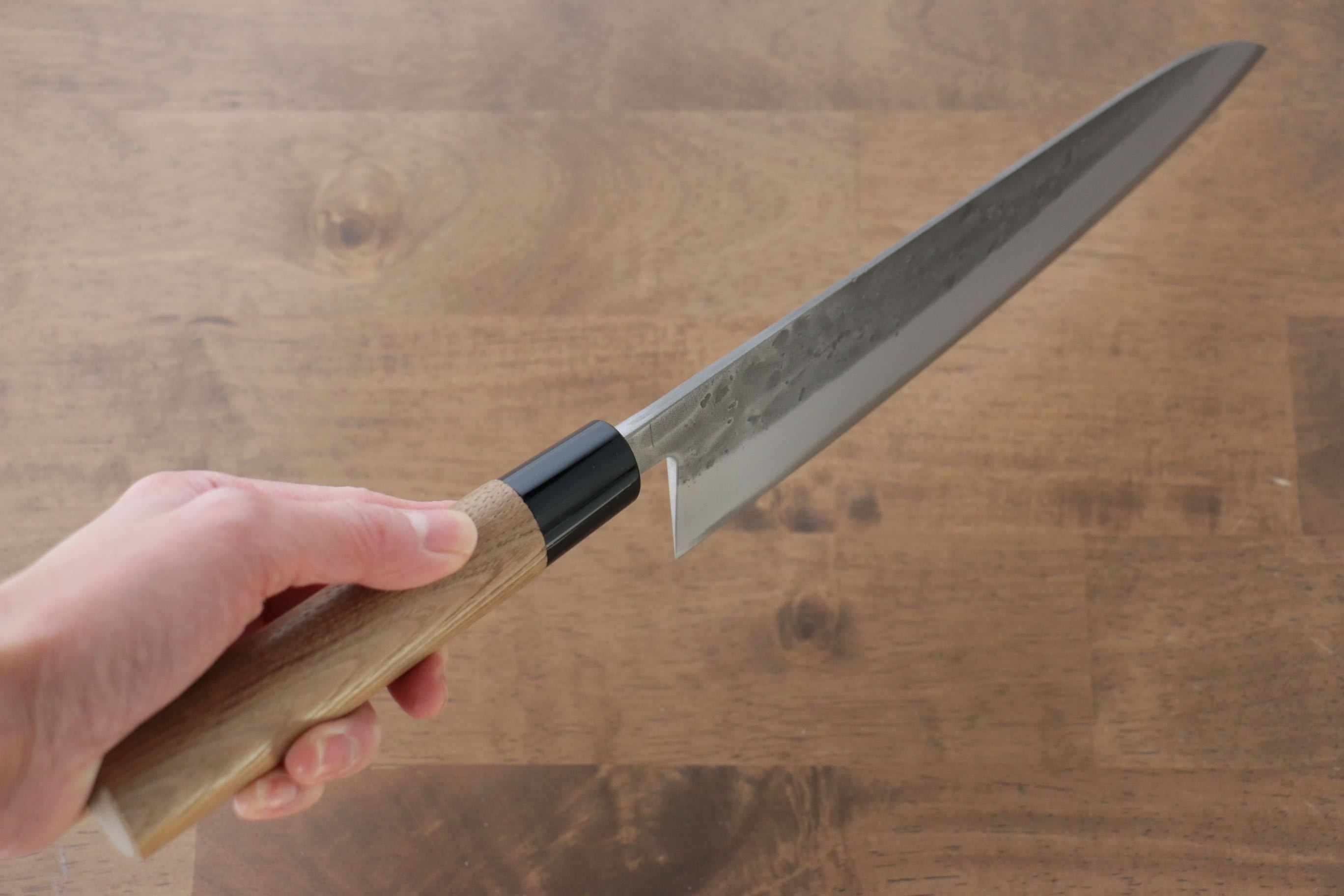 Seisuke Blue Steel No.2 Nashiji Gyuto 240mm Chestnut Handle - Seisuke Knife