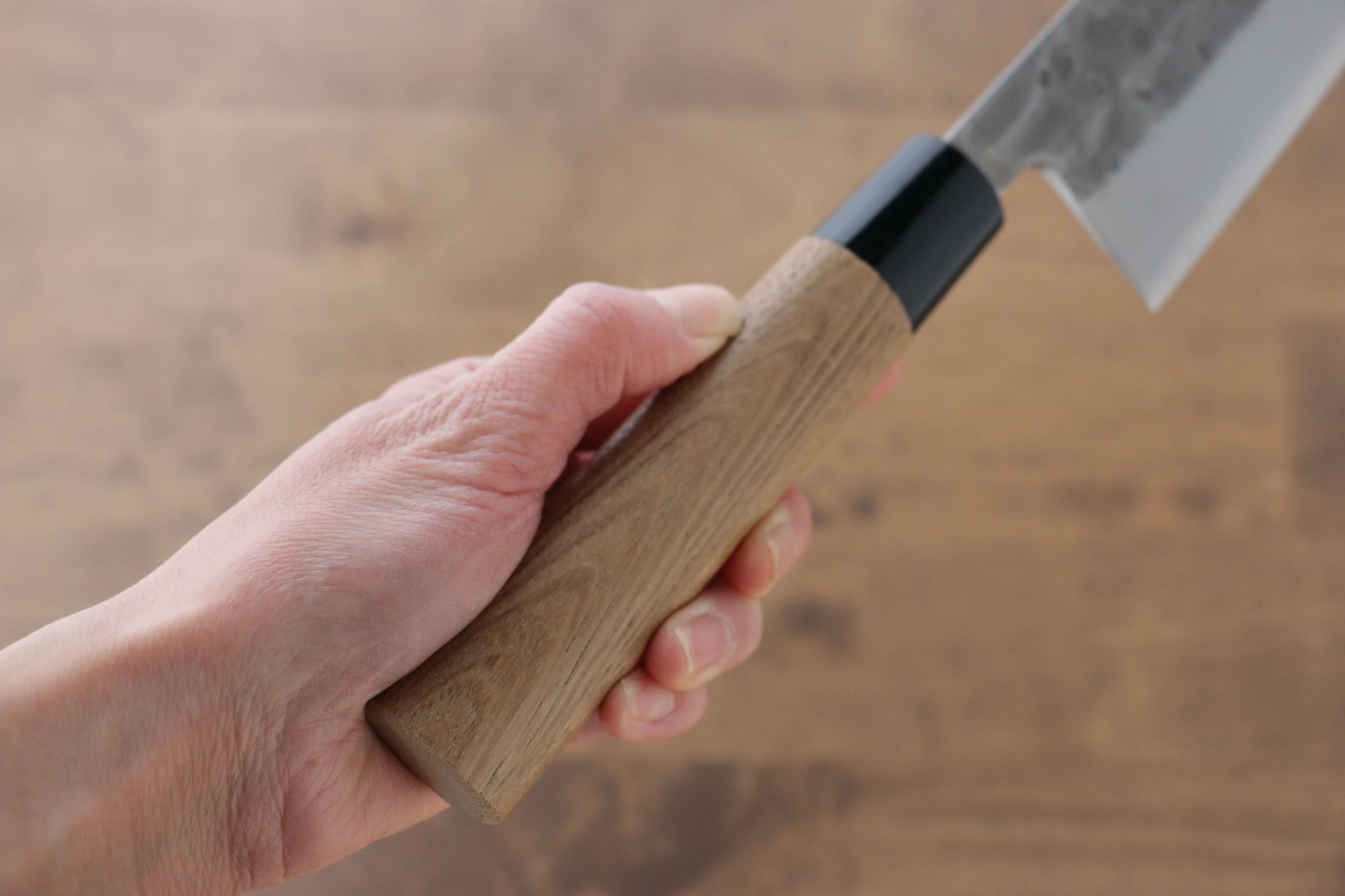 Seisuke Blue Steel No.2 Nashiji Gyuto 240mm Chestnut Handle - Seisuke Knife