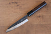 Anryu Blue Super Hammered Black Finished Petty-Utility 130mm Shitan Handle - Seisuke Knife - Slide 1
