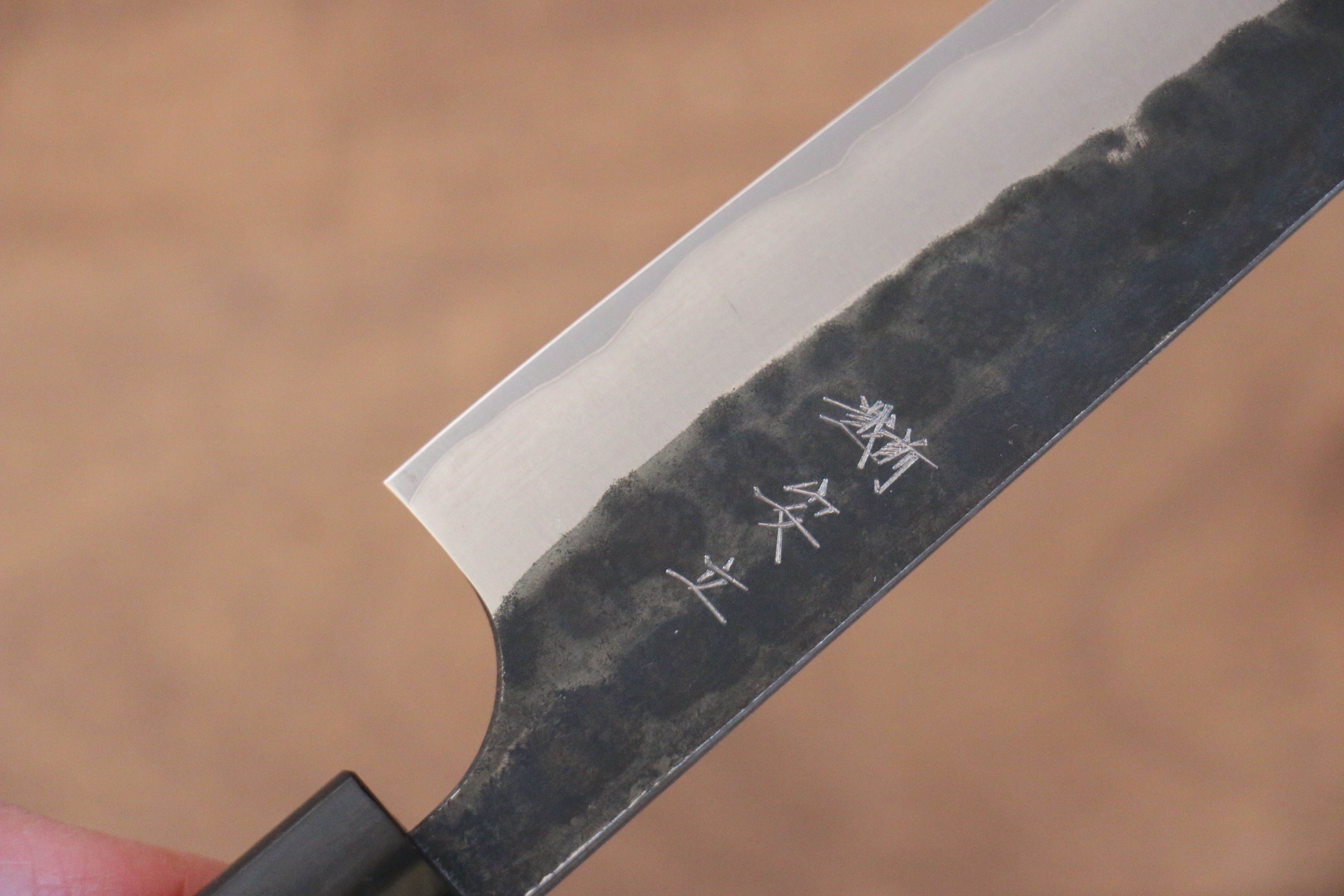 Anryu Blue Super Hammered Black Finished Petty-Utility 130mm Shitan Handle - Seisuke Knife