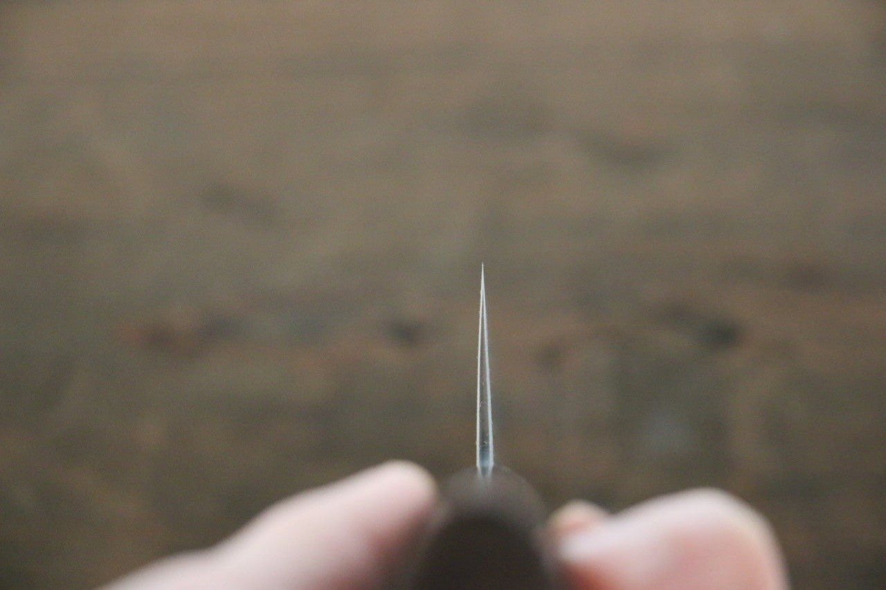 Shungo Ogata White Steel No.2 Damascus Migaki Finished Santoku 180mm Shitan Handle - Seisuke Knife