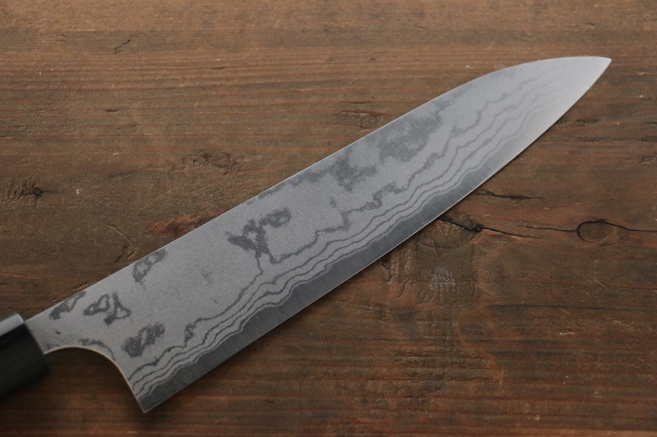 Shungo Ogata White Steel No.2 Damascus Migaki Finished Gyuto 210mm Shitan Handle - Seisuke Knife